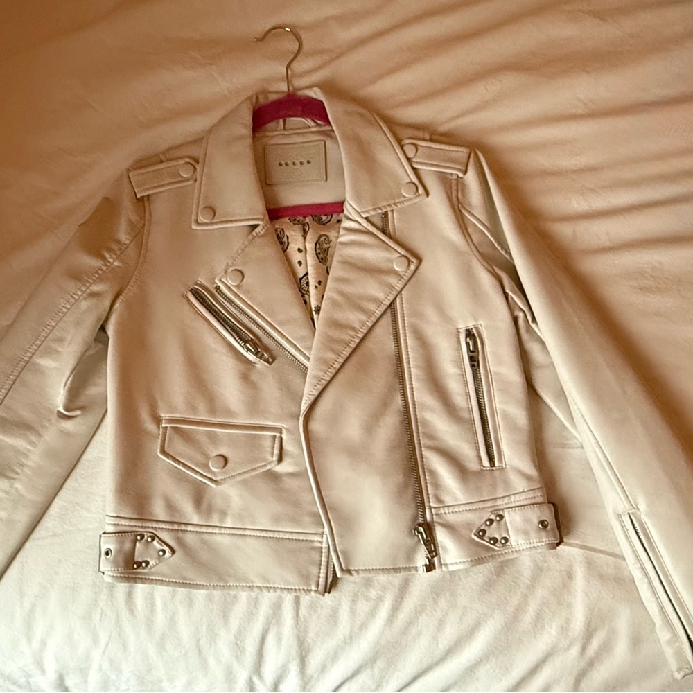 Blank NYC Women's Off-White Faux Leather Jacket XS